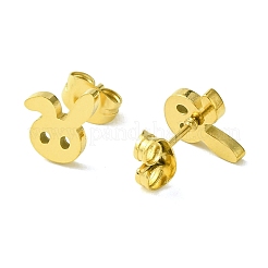 Graziosi orecchini a bottone in acciaio inossidabile 304 con tema animale&nbsp;EJEW-B041-04B-G
