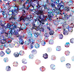 390 pièce de perles de rocaille en verre transparentes de 3 couleurs&nbsp;GLAA-TA0003-76C