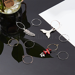 Anelli di fascino in vetro di vino in ottone&nbsp;KK-PH0035-83
