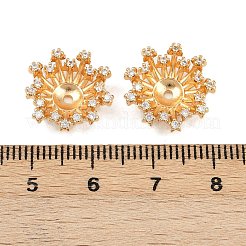 Tappi di perline in zirconia cubica trasparente micro pavé in ottone&nbsp;KK-F906-06G