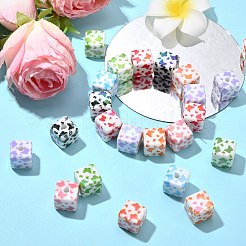 30 Stück UV-beschichtete Acrylperlen mit Aufdruck&nbsp;MACR-CJ0002-10