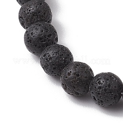 6 mm runde Stretch-Armbänder aus natürlichem Lavastein und Edelsteinperlen&nbsp;BJEW-JB10846