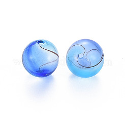 Perle di globo di vetro soffiato a mano trasparente&nbsp;GLAA-T012-33A-03