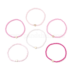6 Stück Stretch-Armbänder aus Glasperlen in zwei Farben&nbsp;BJEW-MZ00227