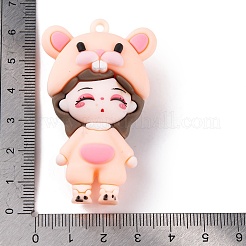 Die 12 chinesische Tierkreis-Mädchen-Puppe PVC-Kunststoff-Anhänger&nbsp;LS-KY-S172-16A