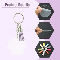 Portachiavi fai da te con ciondolo in acrilico con kit per la realizzazione di nappe in finta pelle scamosciata&nbsp;DIY-CJ0002-68