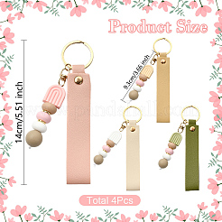 4 pieza de 4 estilos de decoraciones colgantes de cuentas de silicona&nbsp;HJEW-YW00507