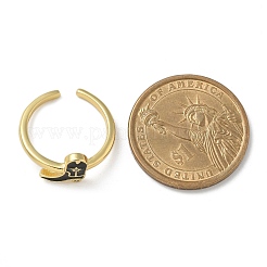 Offene Manschettenringe aus Messing mit Mikropflaster und Zirkonia für Damen&nbsp;KK-K392-59G-05