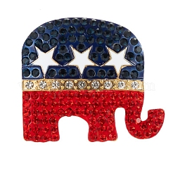 Unabhängigkeitstag US-Flaggenelement-Legierungs-Strassbrosche&nbsp;PW-WG52460-01