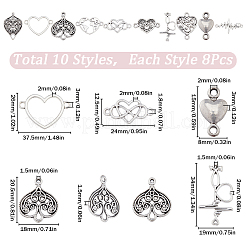 80 Stück 10 Stile Verbindungsanhänger aus Legierung im tibetischen Stil&nbsp;FIND-SC0007-56
