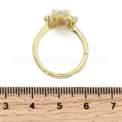 Fingerringe aus Messing mit Mikropavé-Kubikzirkonia für Damen&nbsp;RJEW-L130-005G