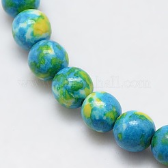 Synthetik Meer weißer Jade Perlen Stränge&nbsp;G-L019-6mm-06
