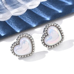 Boucles d'oreilles à tige en forme de cœur en acier inoxydable 304 pour femmes&nbsp;EJEW-Z095-02P