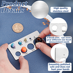 Edelstahl-Perlenmesslineal&nbsp;DIY-WH0888-378
