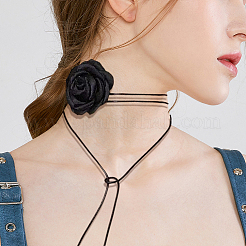 1 collar gótico de poliéster con diseño de rosas y flores para mujer&nbsp;NJEW-CN0001-22