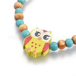 Holzperlen Kinder Stretch Armbänder&nbsp;BJEW-JB04129-02