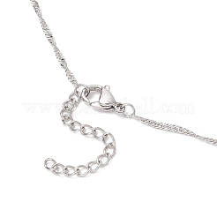 Collane con catena di Singapore con ciondolo a sacchetto vuoto in macramè in acciaio inossidabile 304&nbsp;NJEW-JN05284-01