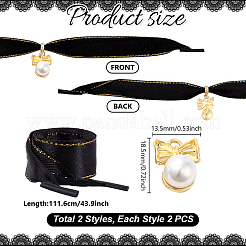 4 Stück 2 Stile Polyester-Schnürsenkel&nbsp;HJEW-PH02197