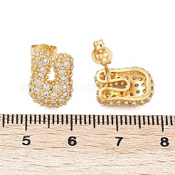 Boucles d'oreilles en laiton avec zircone cubique de micro pave&nbsp;EJEW-Z091-04G-U