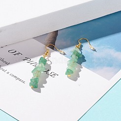 Boucles d'oreilles pendantes en perles d'aventurine verte naturelle&nbsp;EJEW-JE04788-01