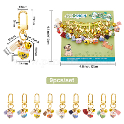9pcs süße glückliche Katze Messingglocke Anhänger Dekorationen&nbsp;KEYC-PH01488