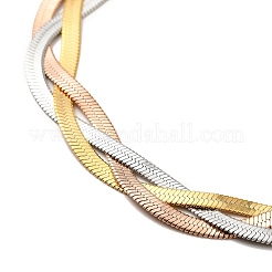 Bracelet chaîne à chevrons entrelacés en acier inoxydable 304 pour hommes et femmes&nbsp;X-BJEW-H554-01