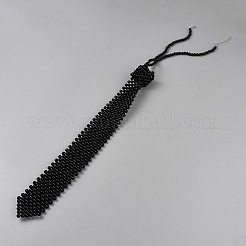 Cravatta con perline di plastica imitazione&nbsp;AJEW-WH20080-02B
