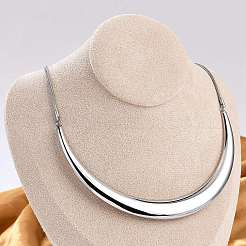 Collane a catena a serpente con ciondolo a forma di arco in acciaio inossidabile 304 per donna&nbsp;NJEW-B122-03P
