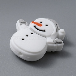 Pupazzo di neve a tema natalizio perline in silicone ecologico per uso alimentare&nbsp;SIL-WH0013-39A