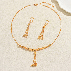 Elegante Sets aus Messingquasten-Halskette und Creolen für Damen&nbsp;YG3483