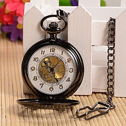 Öffnenden flach hängende Taschen-Uhr Runde Legierung&nbsp;WACH-L024-27