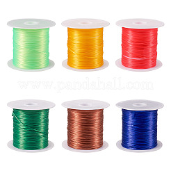 6 rouleau de 6 couleurs de ficelle de cristal élastique plate de 10 m&nbsp;EW-TA0001-04B