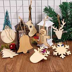 8 Tasche 8 Stil unvollendete Naturholzausschnitte Ornamente&nbsp;WOOD-SZ0001-17