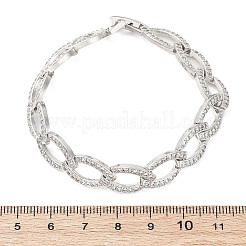 Bracelets en laiton micro pavé de zircons cubiques transparents pour femmes&nbsp;BJEW-A034-04A-P