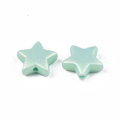 Perles acryliques opaques givrées peintes à la bombe&nbsp;ACRP-S679-43B