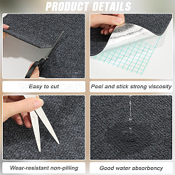 12 ruban adhésif carré en polyester pour tapis&nbsp;DIY-CN0003-45C