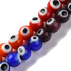 Chakra-Thema handgemachte böser Blick Bunte Malerei Perlen Stränge&nbsp;LAMP-G164-06A