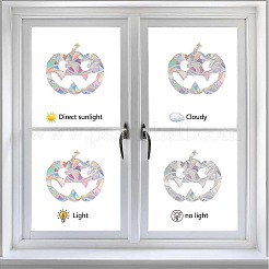 Holografische Kürbis-PVC-Fensteraufkleber&nbsp;AJEW-WH0033-47