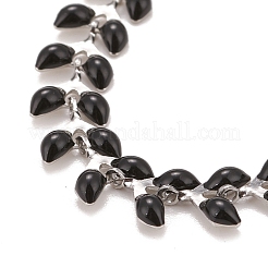 Bracelet chaînes à maillons de blé en émail&nbsp;BJEW-P271-02P-01