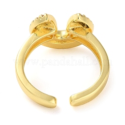 Offene Manschettenringe mit Gestellbeschichtung aus Messing mit Mikropavé-Zirkonia&nbsp;RJEW-K266-07B-G