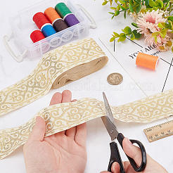 Ruban coeur jacquard polyester style ethnique 7m&nbsp;SRIB-WH0026-16