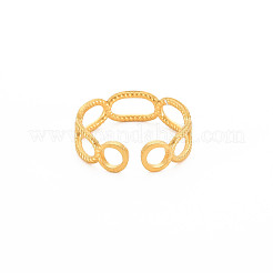 Ionenplattierung (IP) 304 Edelstahl offener ovaler Wickelring für Frauen&nbsp;RJEW-S405-192G