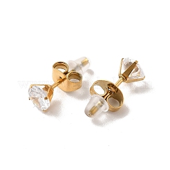 Halskette mit Anhänger „Blume des Lebens“ aus klarem Zirkonia und Diamant-Ohrstecker&nbsp;SJEW-M099-06G