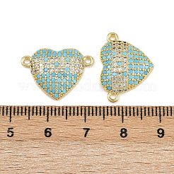 Messing Micro Pave Zirkonia Herz Verbindungsstück Charms&nbsp;KK-C114-26A-G