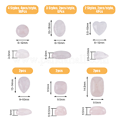 32 Stück 12 Stile natürliche Rosenquarz-Cabochons&nbsp;G-FH0002-18