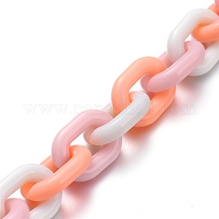 Chaînes de câble acryliques opaques faites à la main&nbsp;AJEW-JB00550