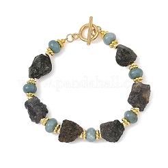 Braccialetti da donna in iolite naturale grezza e giada bianca tinta&nbsp;BJEW-JB14443