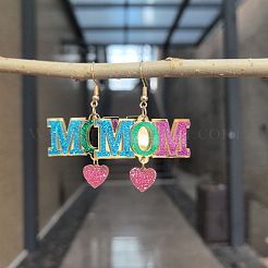 Boucles d'oreilles pendantes en acrylique pour la fête des mères&nbsp;WG6B1CB-01