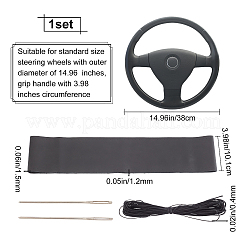 Cubierta de volante de cuero genuino de costura a mano de diy&nbsp;AJEW-WH0002-60A