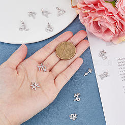 12 pz 12 charms in ottone stile micro pavé di zirconi cubici&nbsp;KK-FH0006-80
